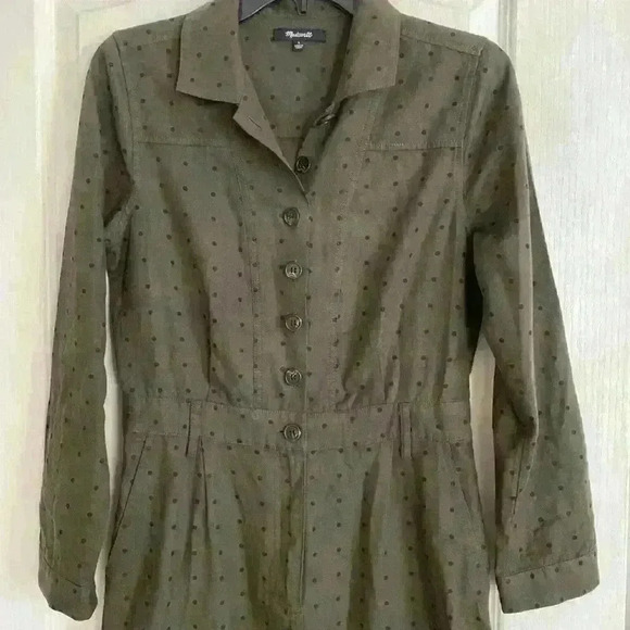 Madewell Seamed Coverall Jumpsuit in Grid Dot - Picture 4 of 8